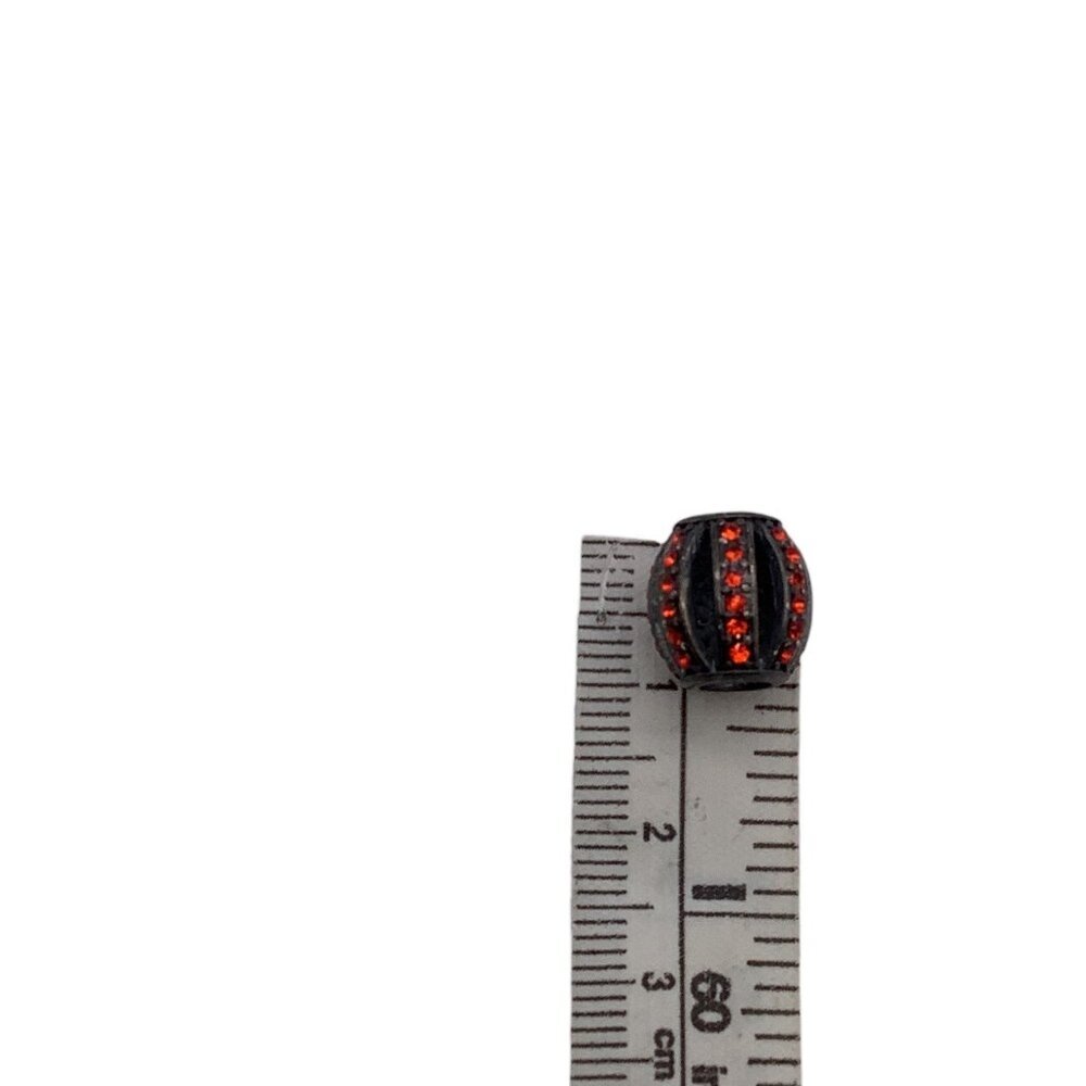 European Style Spacer Bead With Red Rhinestones For Bracelets Unisex Black - Picture 2 of 6